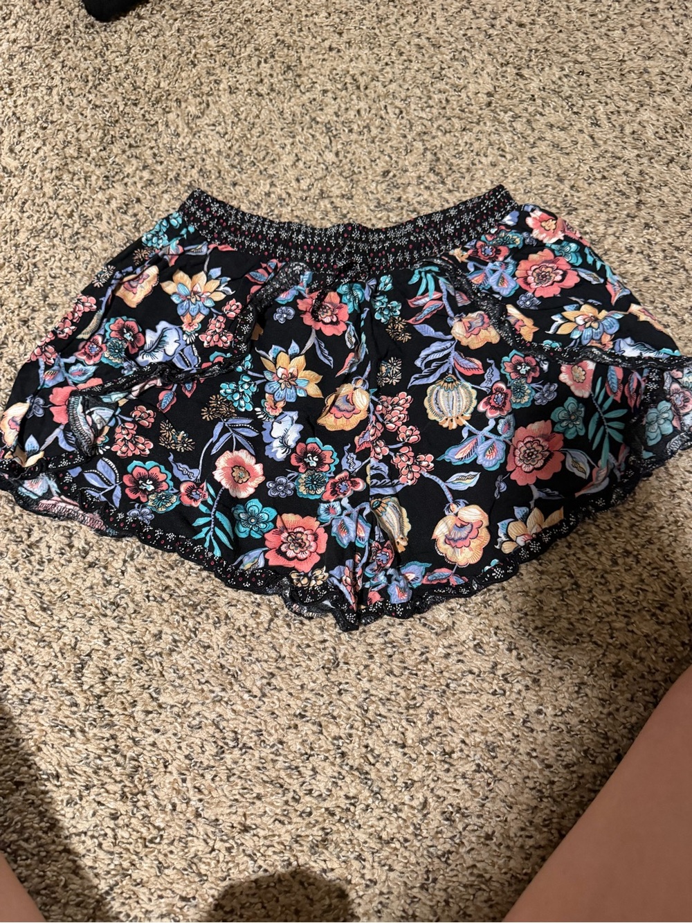art class Black Floral Elastic-Waist Women’s Athletic Shorts